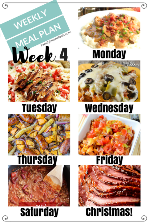 Easy Weekly Meal Plan Week 4 - Family Fresh Meals