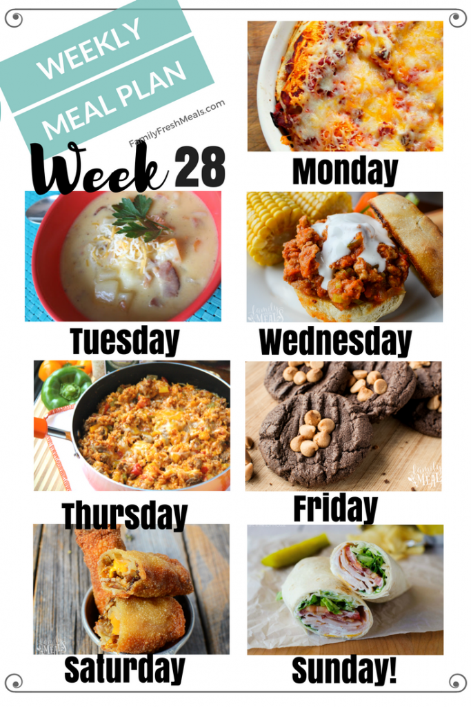 Easy Weekly Meal Plan Week 28 - Family Fresh Meals