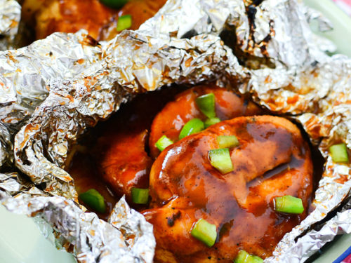 Grilled Hawaiian Barbecue Chicken in Foil