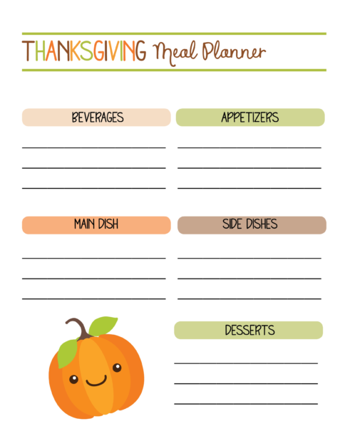 Free Printable Fall Thanksgiving Meal Planner - Family Fresh Meals