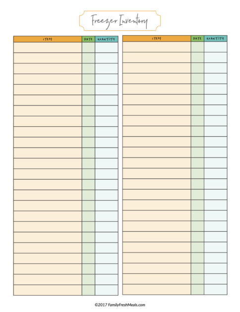 Free Meal Plan Printables - Family Fresh Meals