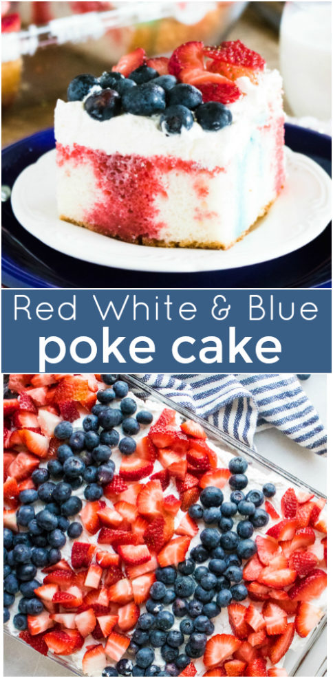 Red White and Blue Poke Cake - Family Fresh Meals