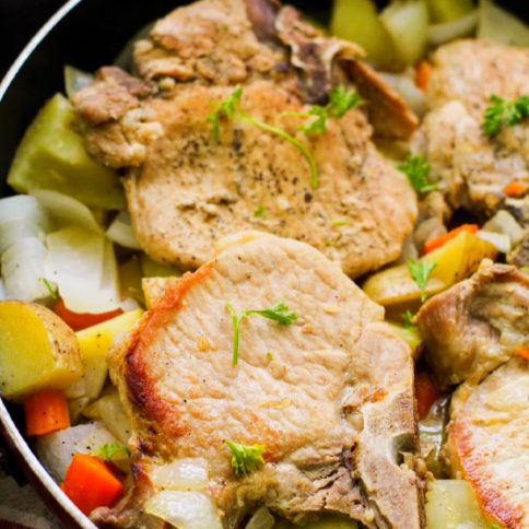 One Pot Pork Chops and Vegetables - Family Fresh Meals