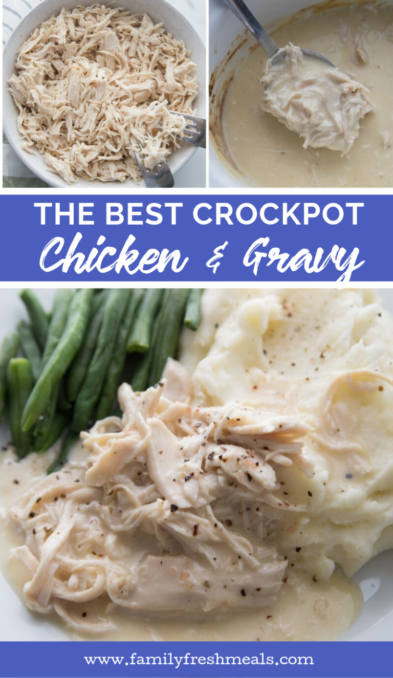 The Best Crockpot Chicken and Gravy Recipe {+ VIDEO } - Family Fresh Meals