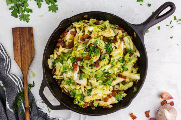 Fried Cabbage and Bacon - Family Fresh Meals