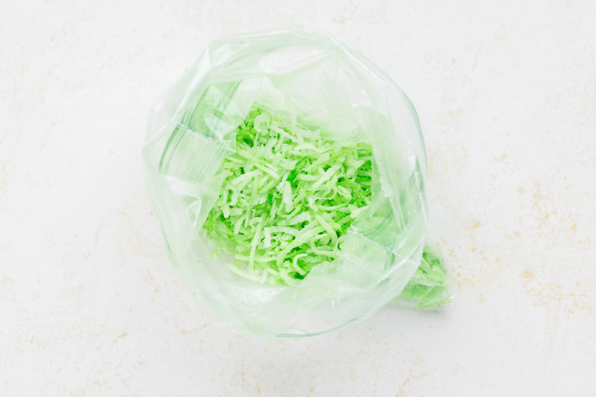 green colored coconut shreds