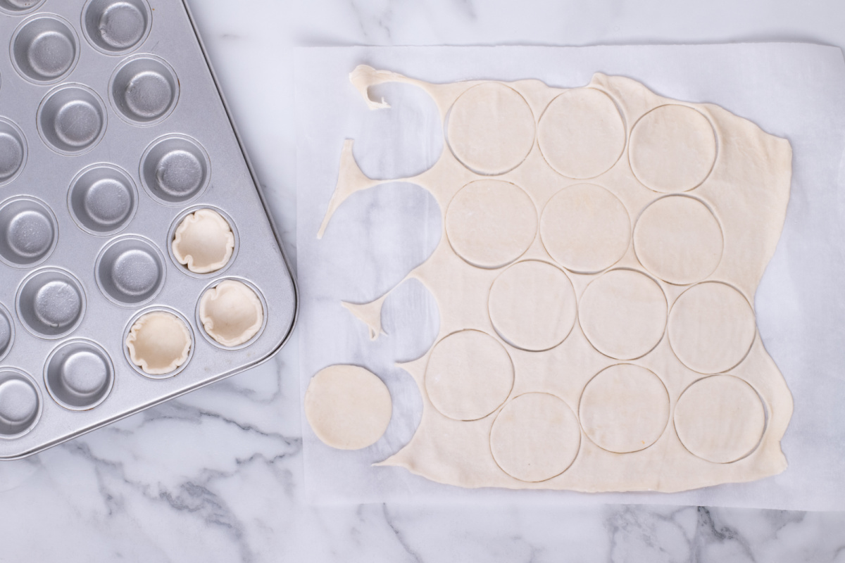 Cut out circles from dough